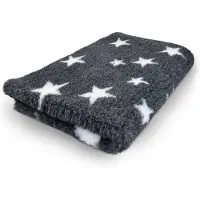 Topmast Vetbed Stars - Antraciet en Wit - Antislip Hondenmat - 150 x 100 cm - Benchmat - Hondenkleed - Voor Honden - Machine Wasbaar - Droogloopmat