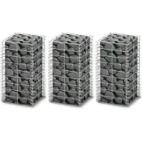 vidaXL 3-delige Schanskorfset 25x25x50 cm gegalvaniseerd draad