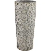 Ptmd Ginte Grey Cement Pot Round With Circles High XL (Grijs, 31x70x31cm)