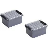 Sunware 3x stuks kunststof stapelbare opbergbakken 2 liter 20 x 15 x 10 cm - Opbergbox