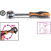 Beta Ratel 920/58 Ratel | Draaibare handgreep | 281 mm | 1/2 inch - 009200926