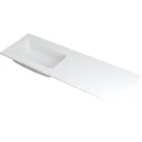 Ink Faktor Meubelwastafel 140x45cm Polystone - Links - Zonder Kraangat - Mat Wit - 8718835042059 - Rechthoekig - Wastafels, Meubelwastafels