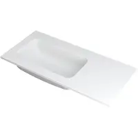 Ink Faktor Meubelwastafel 100x45cm Polystone - Links - Zonder Kraangat - Mat Wit - 8718835041779 - Rechthoekig - Wastafels, Meubelwastafels