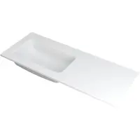 Ink Faktor Meubelwastafel 120x45cm Polystone - Links - Zonder Kraangat - Mat Wit - 8718835041915 - Rechthoekig - Wastafels, Meubelwastafels