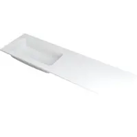 Ink Faktor Meubelwastafel 160x45cm Polystone - Links - Zonder Kraangat - Mat Wit - 8718835042172 - Rechthoekig - Wastafels, Meubelwastafels
