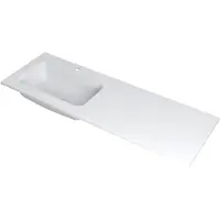 Ink Faktor Meubelwastafel 140x45cm Polystone - Links - 1 Kraangat - Mat Wit - 8718835042073 - Rechthoekig - Wastafels, Meubelwastafels