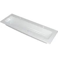 Ink Faktor Meubelwastafel 140x45cm Polystone - Centraal - 2 Kraangaten - Glans Wit - 8718835042028 - Rechthoekig - Wastafels, Meubelwastafels