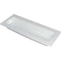 Ink Faktor Meubelwastafel 120x45cm Polystone - Centraal - 1 Kraangat - Glans Wit - 8718835041861 - Rechthoekig - Wastafels, Meubelwastafels