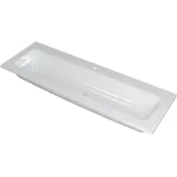 Ink Faktor Meubelwastafel 140x45cm Polystone - Centraal - 1 Kraangat - Glans Wit - 8718835042004 - Rechthoekig - Wastafels, Meubelwastafels
