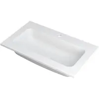 Ink Faktor Meubelwastafel 80x45cm Polystone Centraal - 1 Kraangat - Mat Wit - 8718835041694 - Rechthoekig - Wastafels, Meubelwastafels