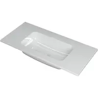 Ink Faktor Wastafel Polystone Midden Zonder Kraangat - Glans Wit - 1000x450x15 Mm (bxdxh) - Rechthoekig - Wastafels - Meubelwastafels - 8718835123079