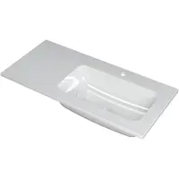 Ink Faktor Meubelwastafel 100x45cm Polystone - Rechts - 1 Kraangat - Glans Wit - 8718835041823 - Rechthoekig - Wastafels, Meubelwastafels