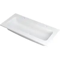Ink Faktor Meubelwastafel 100x45cm Polystone - Centraal - 2 Kraangaten - Mat Wit - 8718835041755 - Rechthoekig - Wastafels, Meubelwastafels