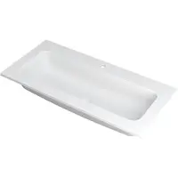 Ink Faktor Meubelwastafel 100x45cm Polystone - Centraal - 1 Kraangat - Mat Wit - 8718835041731 - Rechthoekig - Wastafels, Meubelwastafels
