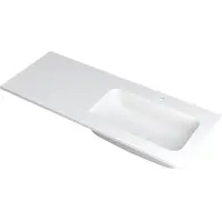 Ink Faktor Meubelwastafel 120x45cm Polystone - Rechts - 1 Kraangat - Mat Wit - 8718835041977 - Rechthoekig - Wastafels, Meubelwastafels