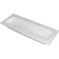 Ink Faktor Meubelwastafel 120x45cm Polystone - Centraal - 2 Kraangaten - Glans Wit - 8718835041885 - Rechthoekig - Wastafels, Meubelwastafels