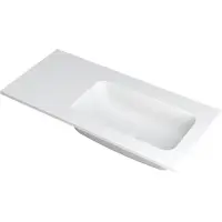 Ink Faktor Meubelwastafel 100x45cm Polystone - Rechts - Zonder Kraangat - Mat Wit - 8718835041816 - Rechthoekig - Wastafels, Meubelwastafels