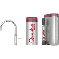 Quooker Fusion round met COMBI boiler en CUBE reservoir 5-in-1 kokendwaterkraan RVS