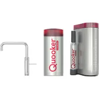 Quooker Fusion square met COMBI boiler en CUBE reservoir 5-in-1 kokend water kraan Chroom