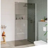 Saqu Modulo inloopdouche incl. antikalk 120x210cm grijs glas/mat wit