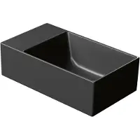 Ben Stelvio mat zwarte fontein met doorslaanbaar kraangat 40x23x12cm