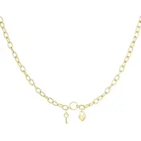 Yehwang - Ketting met sleutel & slotje - Goud - Stainless Steel