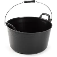 Forte Plastics Zwarte flexibele opbergmand/emmer met hengsel 26 liter - Emmers