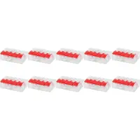 BES LED Lasklem Slim Set 10 Stuks - 5 Polig met Klemmetjes - Rood