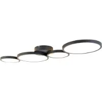 QAZQA Plafondlamp zwart incl. LED 3 staps dimbaar 4-lichts - Lupolo
