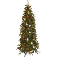 Excellent Trees Avik LED Pop-up Kerstboom met Ballen 210 cm - Easy Set Up Tree