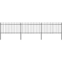 vidaXL Tuinhek met speerpunt staal 504x100 cm zwart