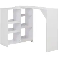 vidaXL Bartafel met verplaatsbaar schap 138x39x110 cm wit