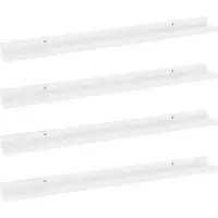 vidaXL Wandschappen 4 st 80x9x3 cm hoogglans wit