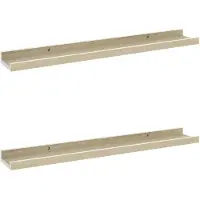 vidaXL Wandschappen 2 st 60x9x3 cm wit en sonoma eikenkleurig
