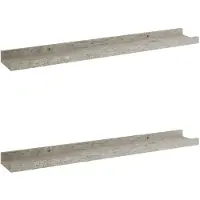 vidaXL Wandschappen 2 st 60x9x3 cm betongrijs