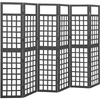 vidaXL Kamerscherm/trellis met 6 panelen 242,5x180 cm vurenhout zwart