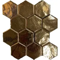 Terre d'Azur Hexagonale Mosaic wandtegel 28x30cm goud - per 5 vellen