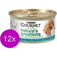 Gourmet 12x Nature's Creations - Tonijn in Blik - Kattenvoer - 85g