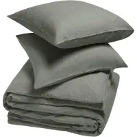 Yumeko Dekbedovertrek set Gewassen Linnen 200x220 Groen - Eco, Bio & Fairtrade