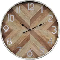 LW Collection Wandklok Saylor | LW Collection hout naturel 80x80 cm wandklokken | NADUVI
