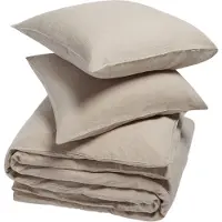 Yumeko Dekbedovertrek set Gewassen Linnen 200x220 Natural - Eco, Bio & Fairtrade