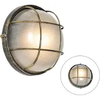 QAZQA Industriële buitenwandlamp antiek goud IP44 - Hanneke