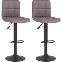 vidaXL Barkrukken 2 st stof taupe