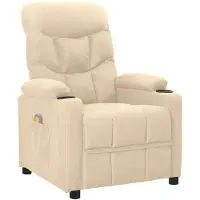 vidaXL Massagestoel stof crèmekleurig