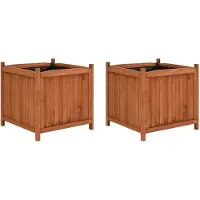 vidaXL Plantenbakken verhoogd 2 st 50x50x50 cm vurenhout