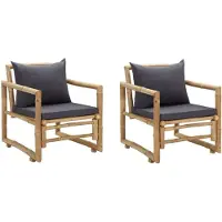 vidaXL Tuinstoelen met kussens 2 st bamboe