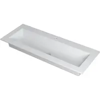 Ink Kraft wastafel - 120x45x1cm - 1 wasbak - 1 kraangat - wit mat 3417261