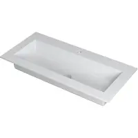 Ink Kraft Meubelwastafel 100x45cm Polystone - 1 Kraangat - Mat Wit - 8718835021559 - Rechthoekig - Wastafels, Meubelwastafels