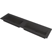 Ink Kraft Meubelwastafel 180x45cm Quartz - Dubbel - Zonder Kraangat - Zwart - 8718835098230 - Rechthoekig - Wastafels, Meubelwastafels