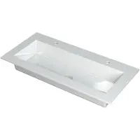Ink Kraft Meubelwastafel 100x45cm Polystone - 2 Kraangaten - Glans Wit - 8718835021580 - Rechthoekig - Wastafels, Meubelwastafels